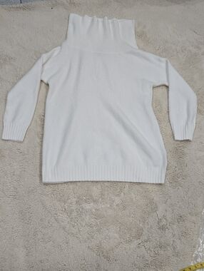 BDG Cream Ribbed Turtleneck Sweater